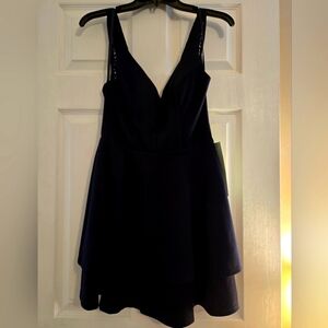Elegant Black (Dark Admiral) Sleeveless Dress
